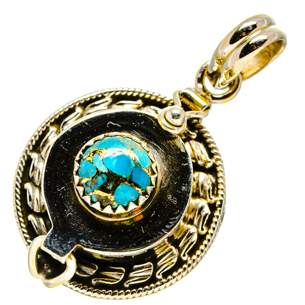 Blue Copper Composite Turquoise Pendants handcrafted by Anasilvercos - PD758117