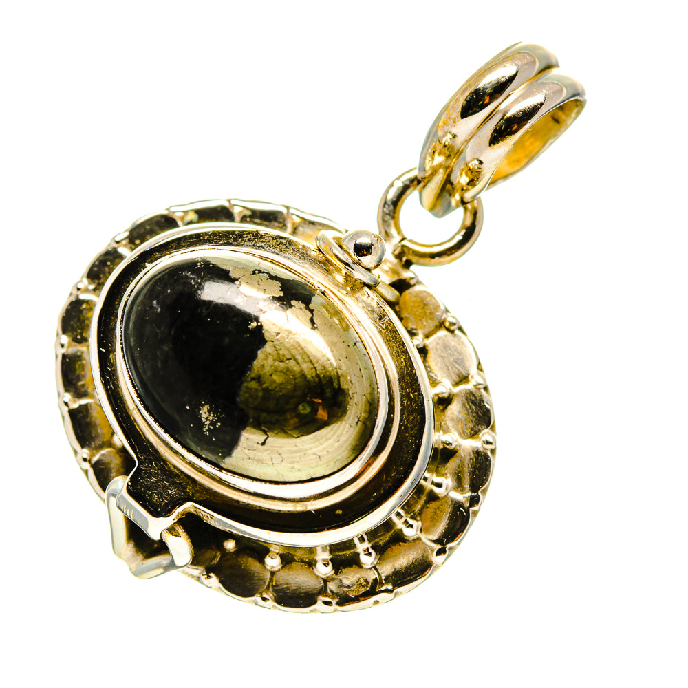 Pyrite In Black Onyx Pendants handcrafted by Anasilvercos - PD758132