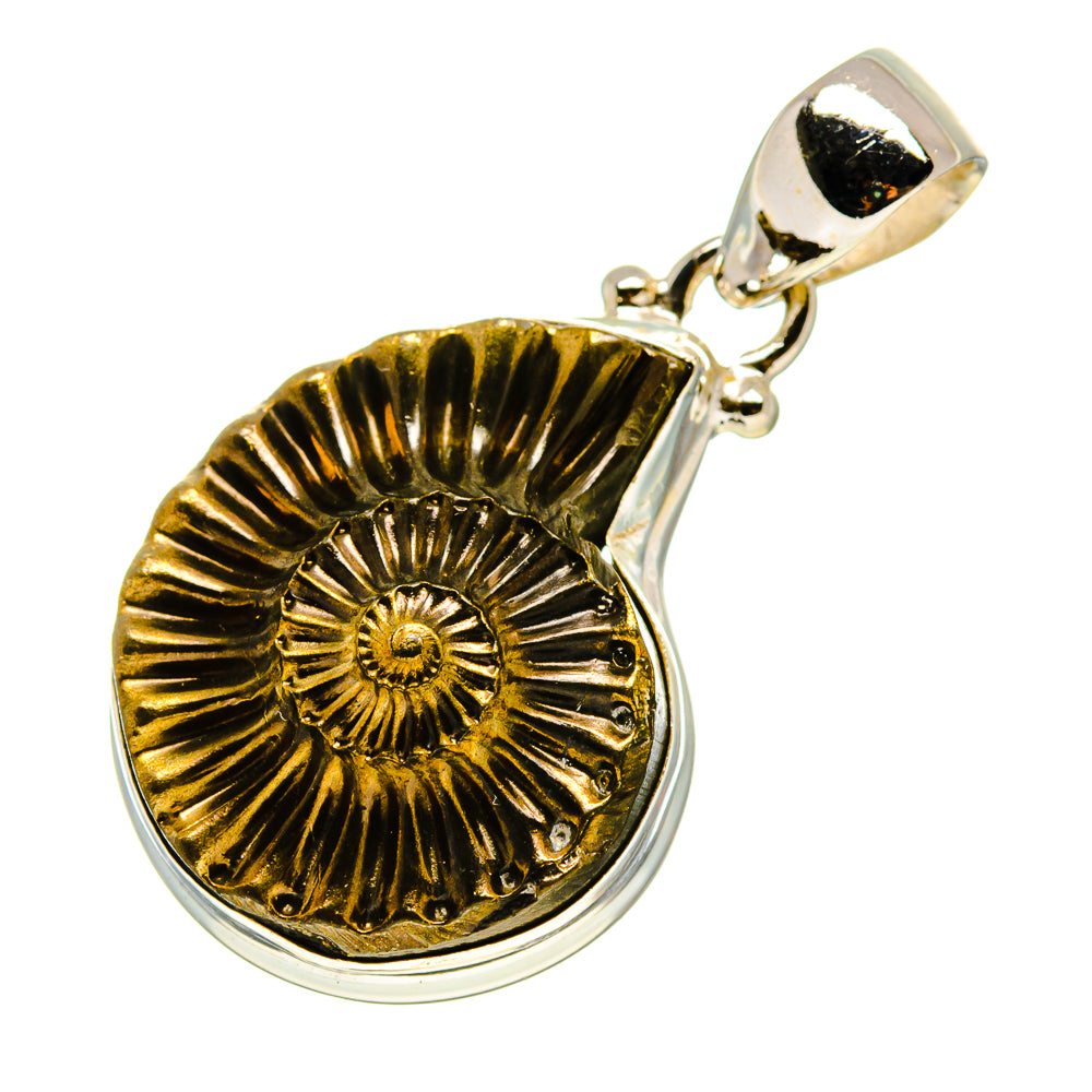 Pyrite Fossil Pendants handcrafted by Anasilvercos - PD758134
