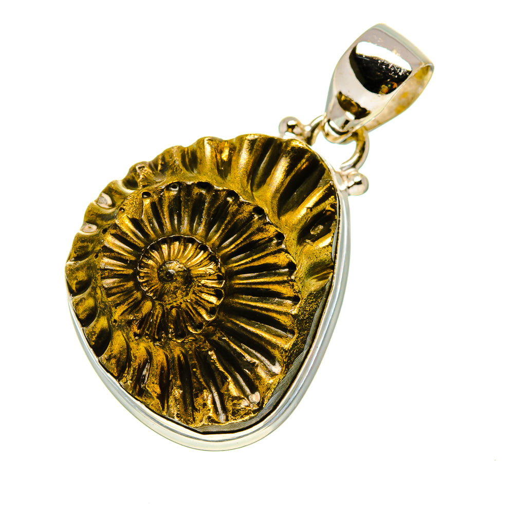 Pyrite Fossil Pendants handcrafted by Anasilvercos - PD758135