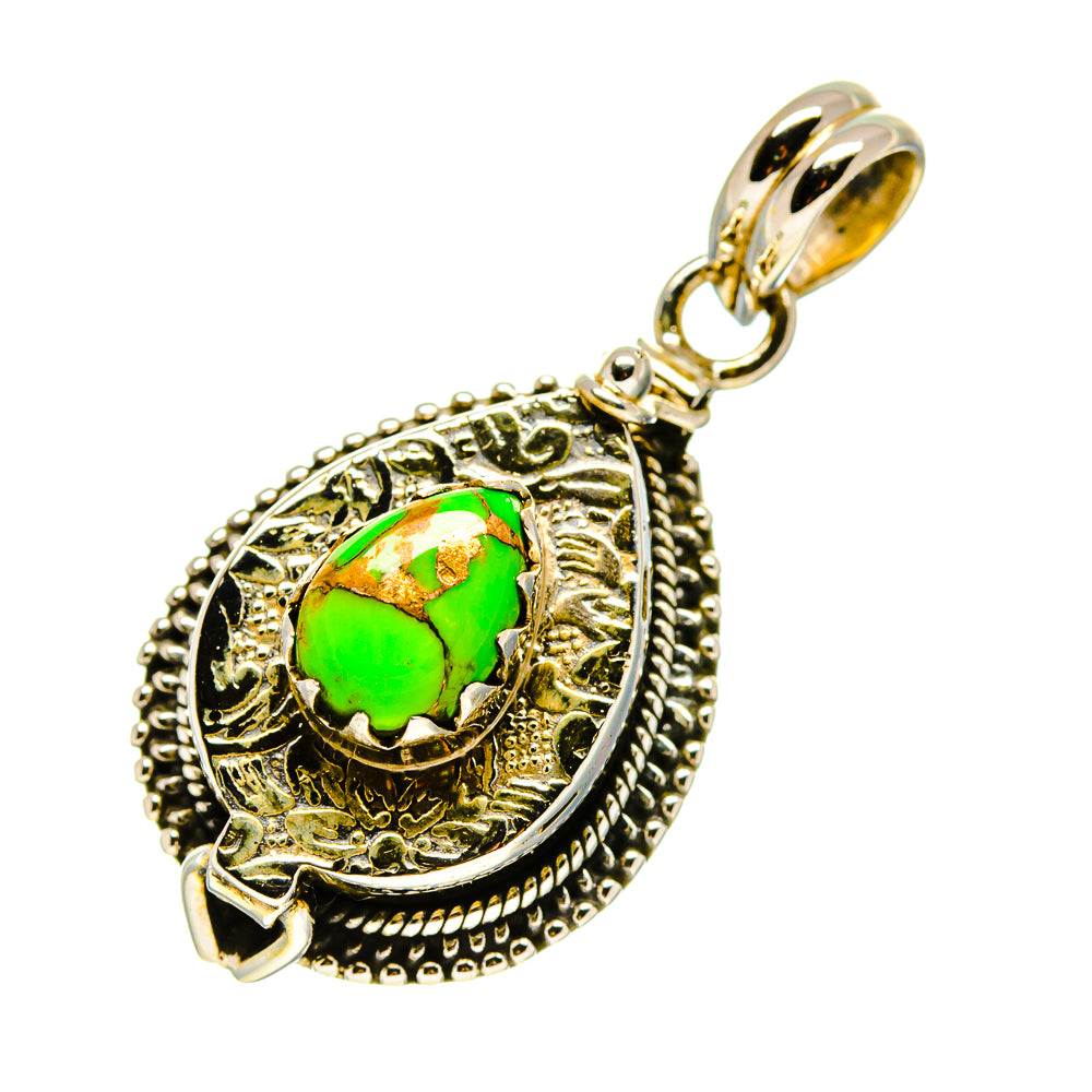 Green Copper Composite Turquoise Pendants handcrafted by Anasilvercos - PD758208