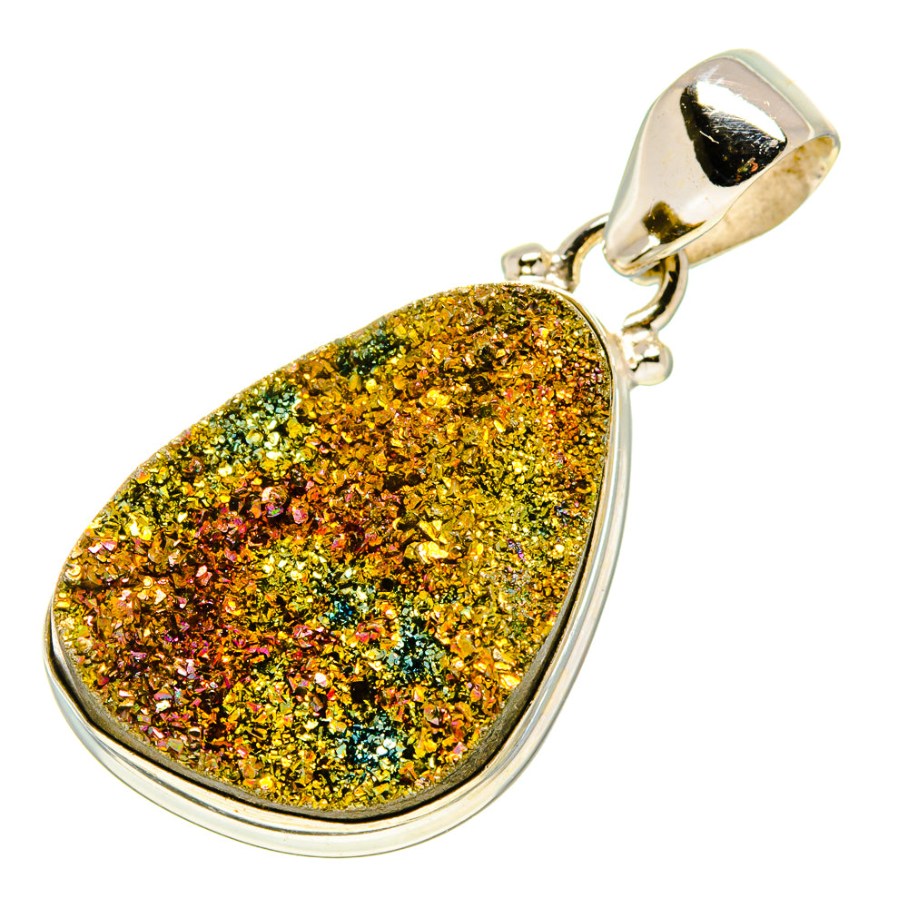 Spectro Pyrite Druzy Pendants handcrafted by Anasilvercos - PD758230