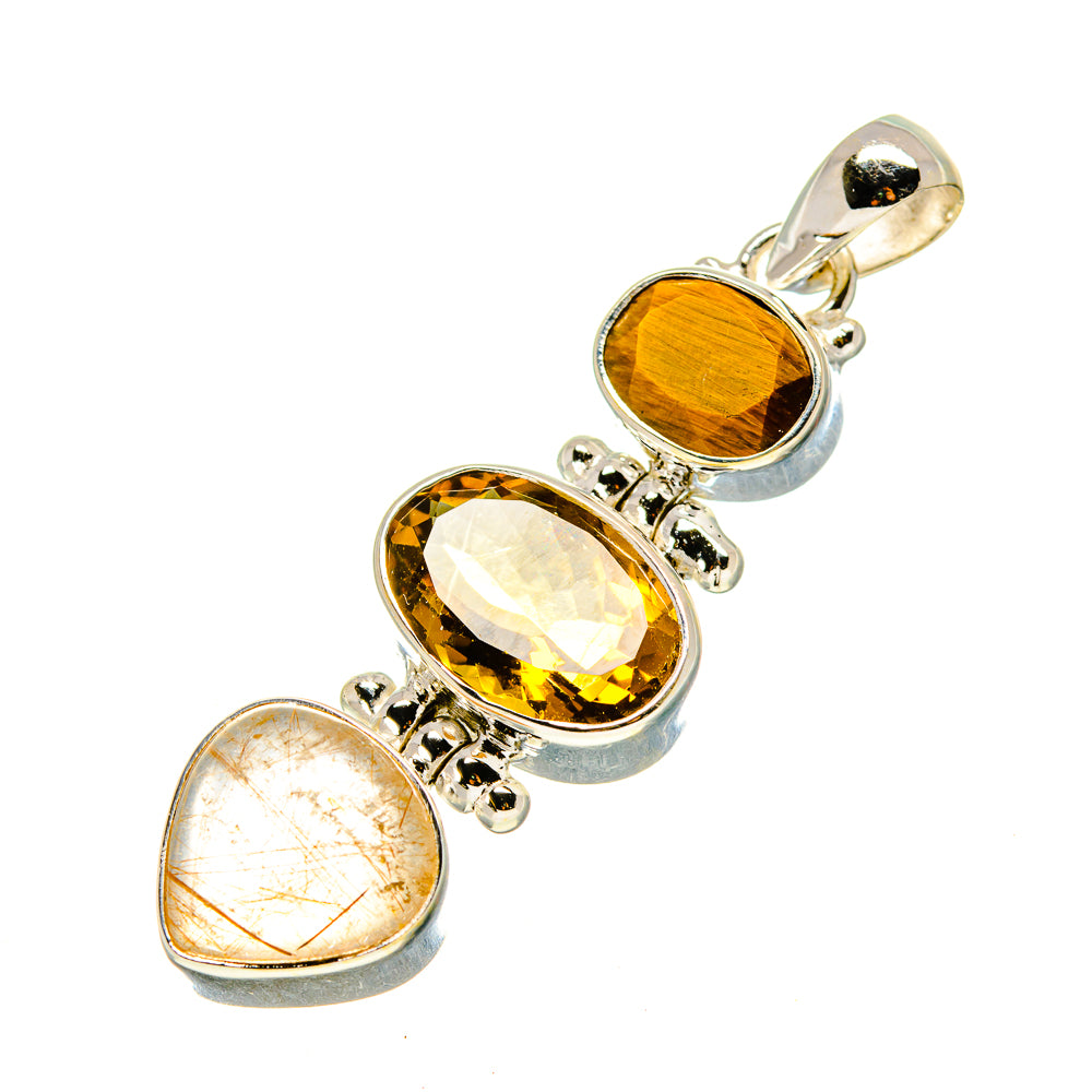 Rutilated Quartz Pendants handcrafted by Anasilvercos - PD758249