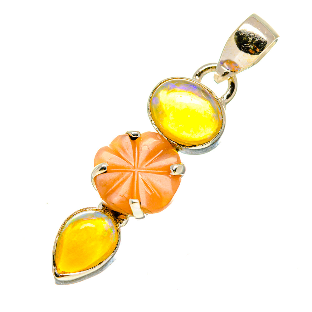 Peach Moonstone Pendants handcrafted by Anasilvercos - PD758268