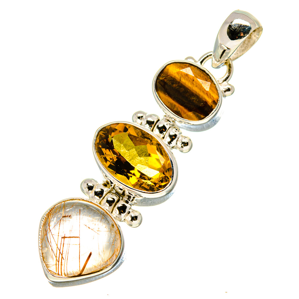 Rutilated Quartz Pendants handcrafted by Anasilvercos - PD758273