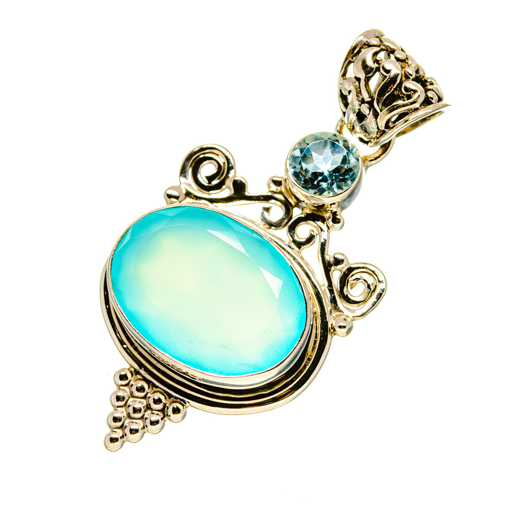 Aqua Chalcedony Pendants handcrafted by Anasilvercos - PD758281