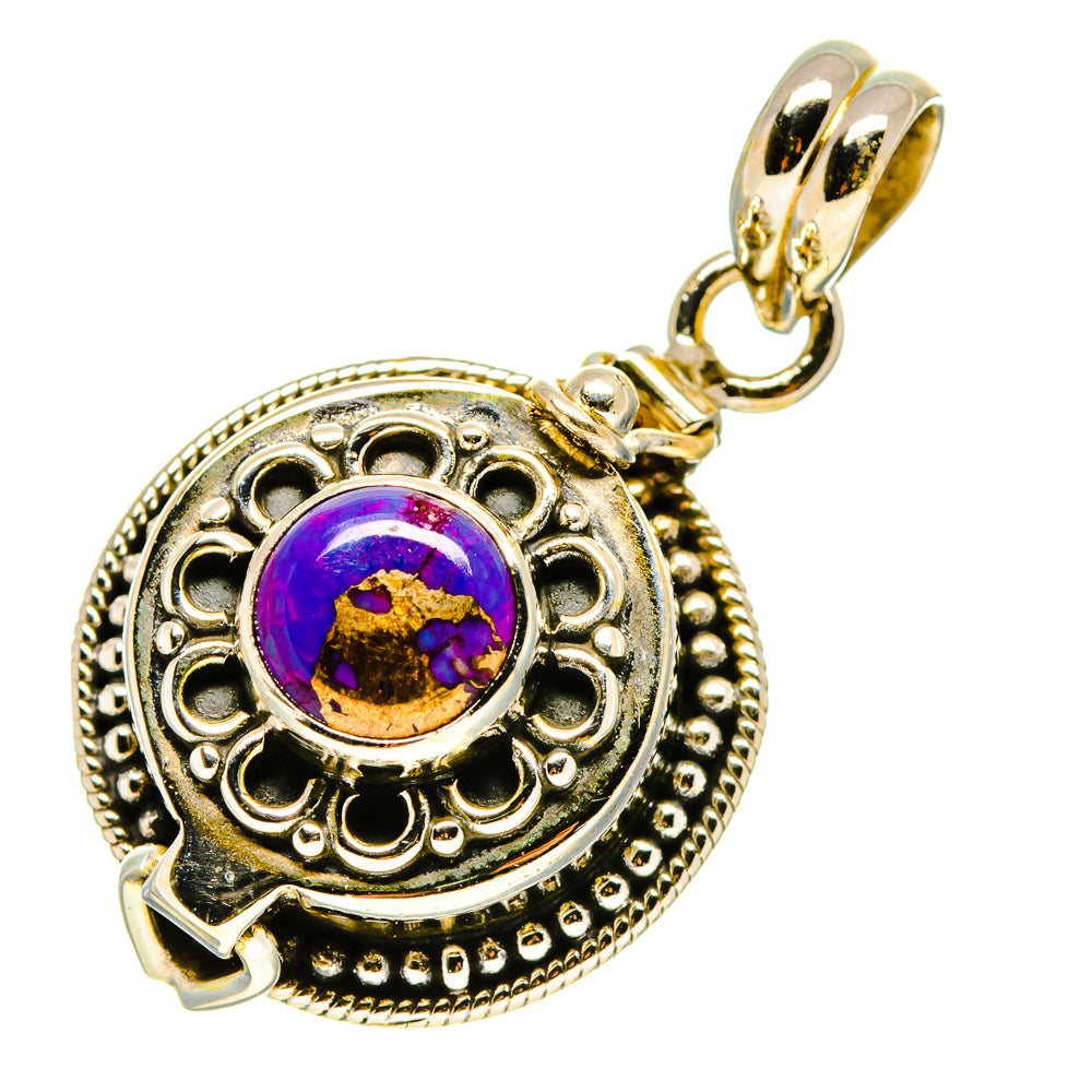 Purple Copper Composite Turquoise Pendants handcrafted by Anasilvercos - PD758310