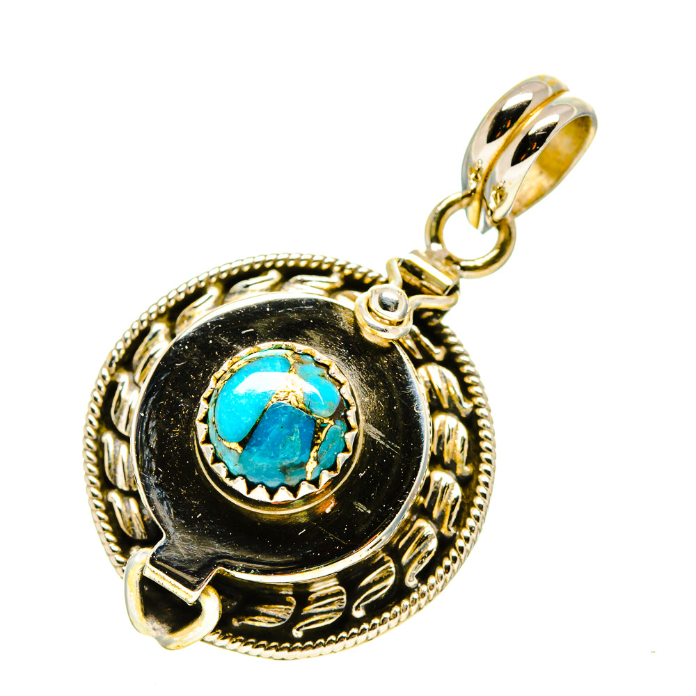 Blue Copper Composite Turquoise Pendants handcrafted by Anasilvercos - PD758312
