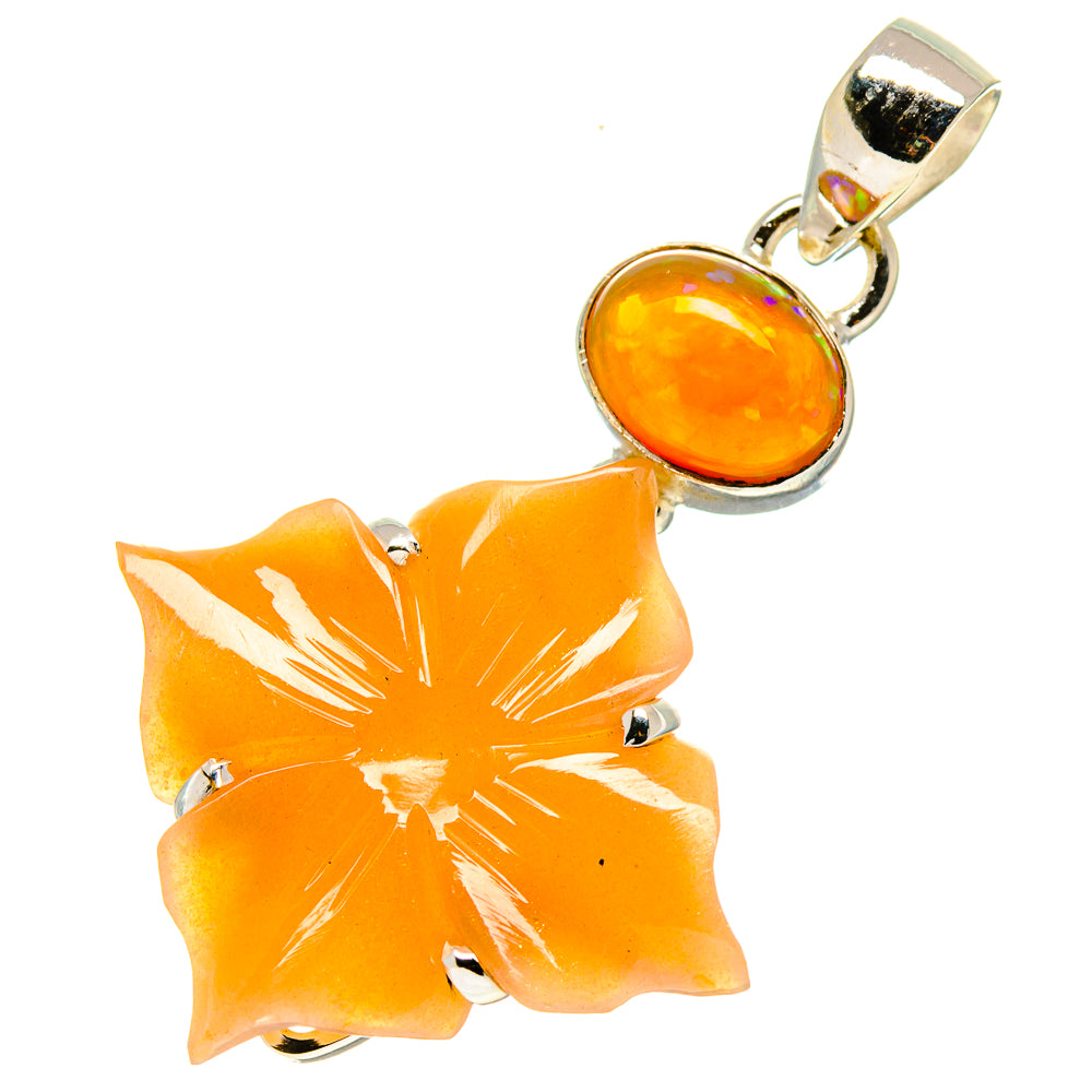 Peach Moonstone Pendants handcrafted by Anasilvercos - PD758340