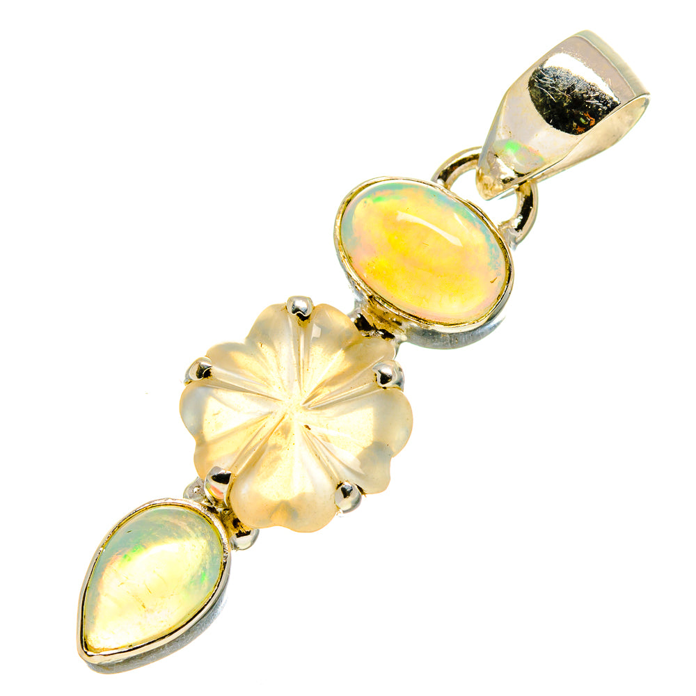 Ethiopian Opal Pendants handcrafted by Anasilvercos - PD758344