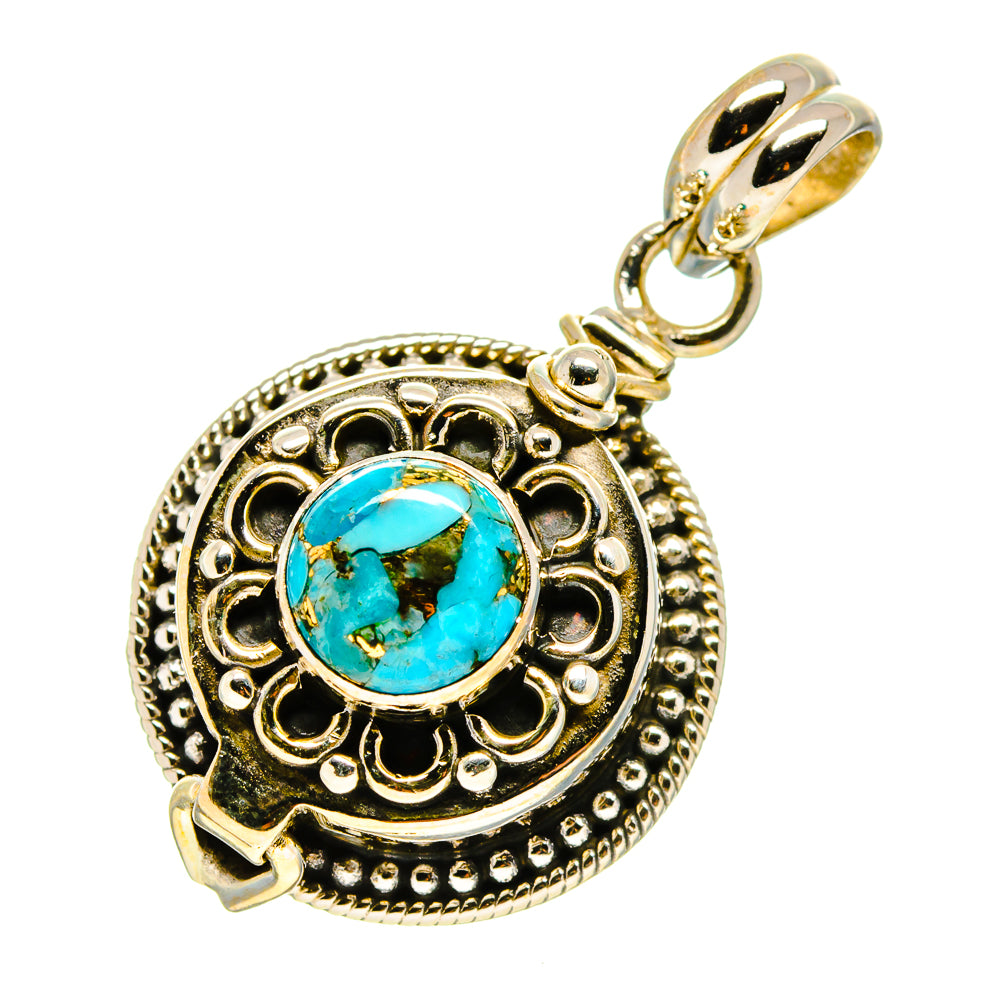 Blue Copper Composite Turquoise Pendants handcrafted by Anasilvercos - PD758388
