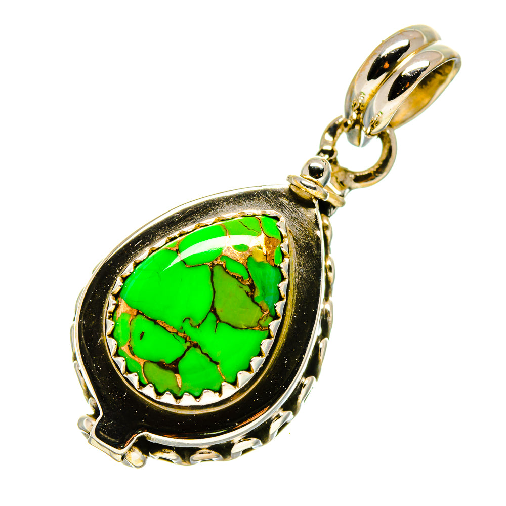 Green Copper Composite Turquoise Pendants handcrafted by Anasilvercos - PD758395