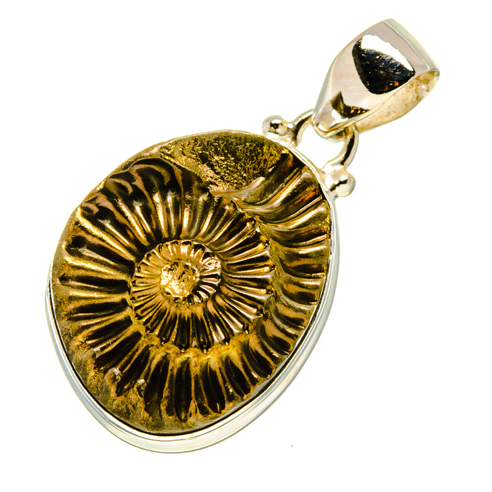 Pyrite Fossil Pendants handcrafted by Anasilvercos - PD758399