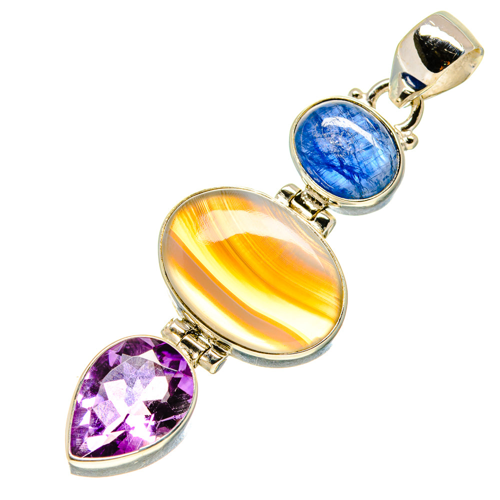 Botswana Agate Pendants handcrafted by Anasilvercos - PD758423