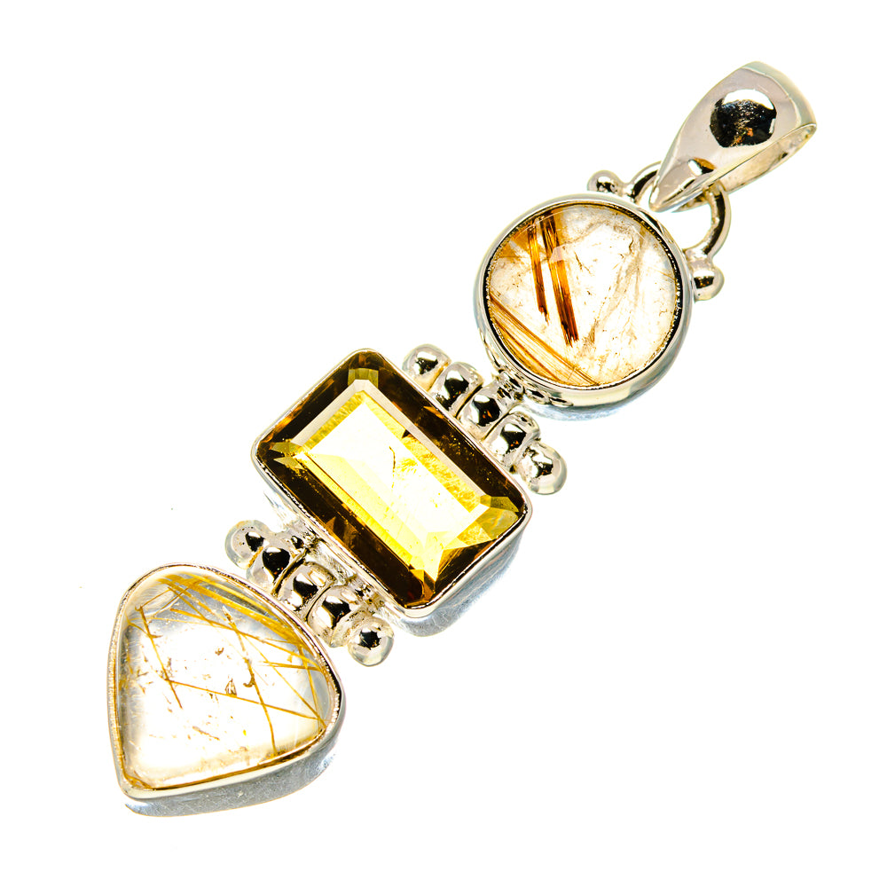 Rutilated Quartz Pendants handcrafted by Anasilvercos - PD758439