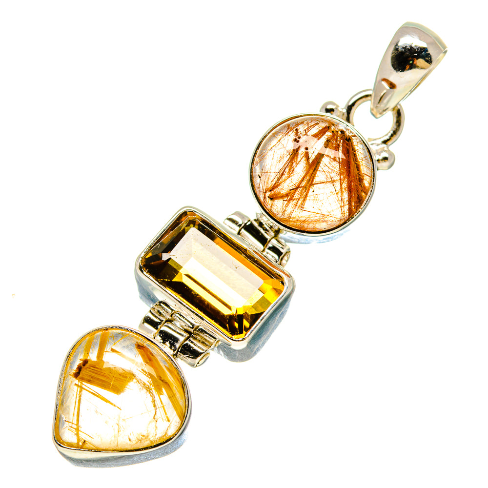 Rutilated Quartz Pendants handcrafted by Anasilvercos - PD758502