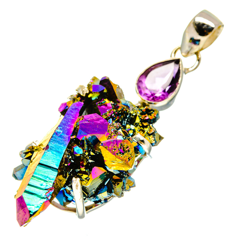 Titanium Sunshine Druzy Pendants handcrafted by Anasilvercos - PD758580