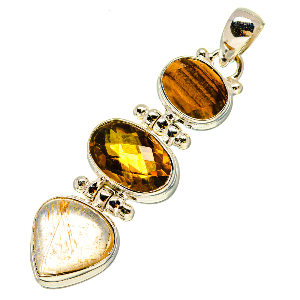 Rutilated Quartz Pendants handcrafted by Anasilvercos - PD758626