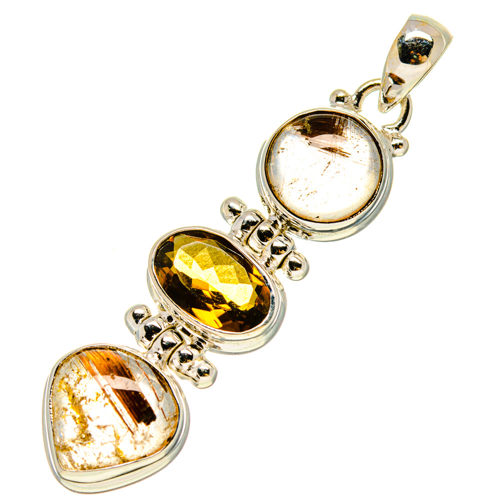 Rutilated Quartz Pendants handcrafted by Anasilvercos - PD758627