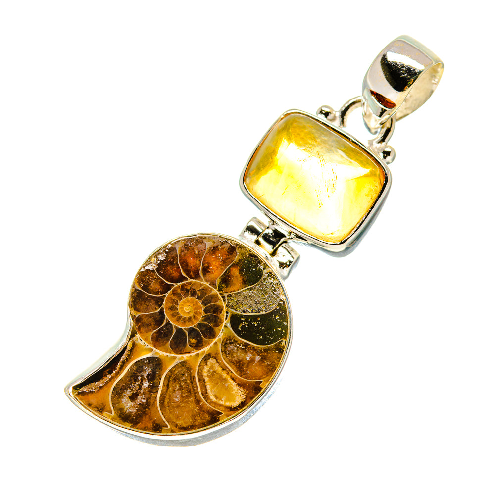 Ammonite Fossil Pendants handcrafted by Anasilvercos - PD758640