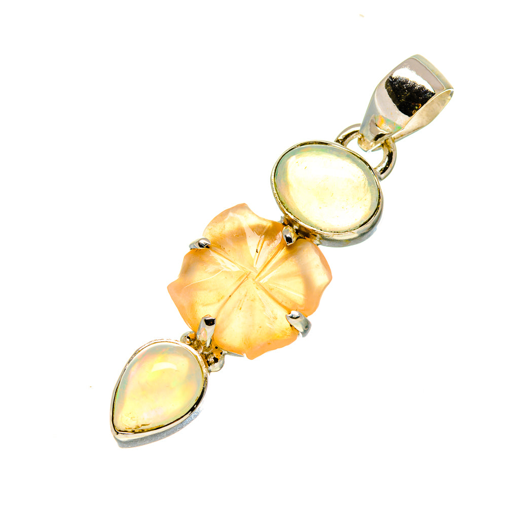 Peach Moonstone Pendants handcrafted by Anasilvercos - PD758642