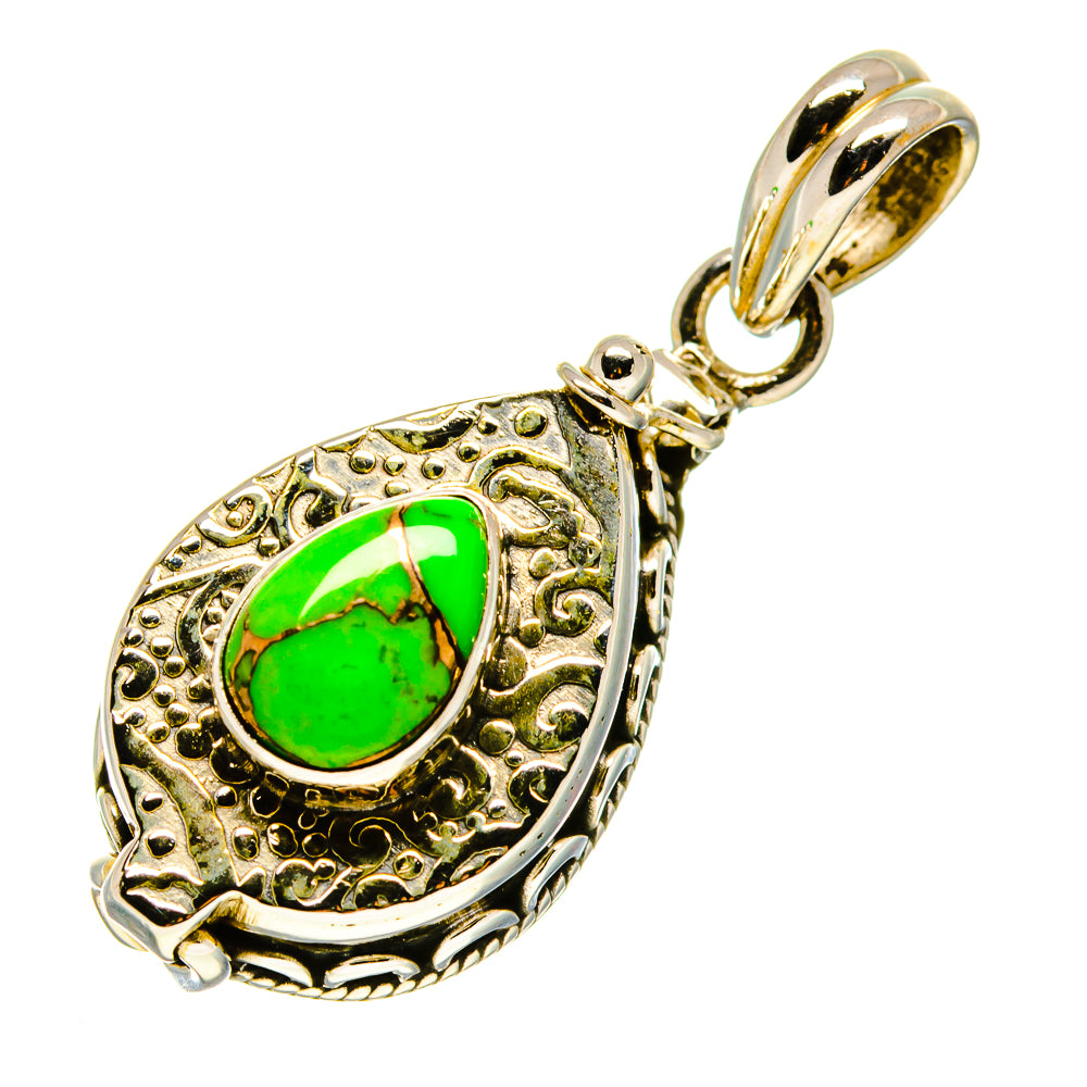 Green Copper Composite Turquoise Pendants handcrafted by Anasilvercos - PD758677