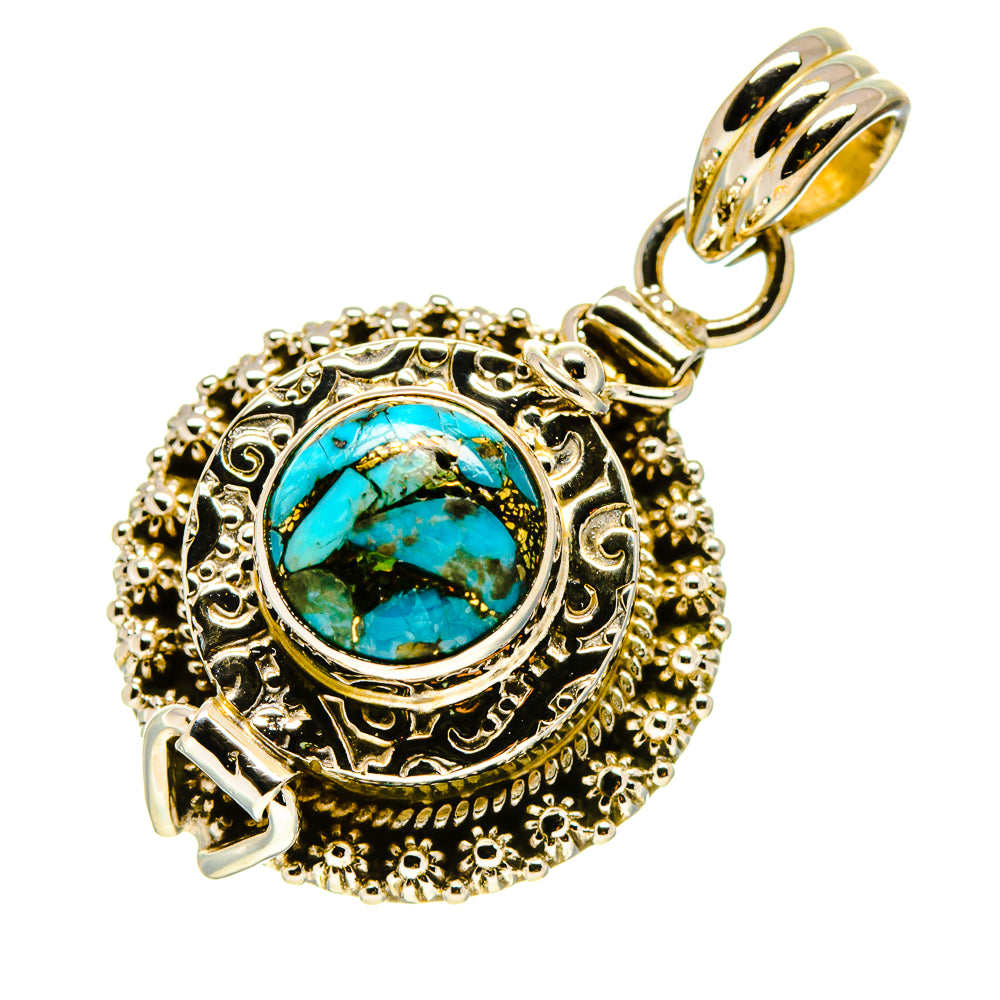 Blue Copper Composite Turquoise Pendants handcrafted by Anasilvercos - PD758704