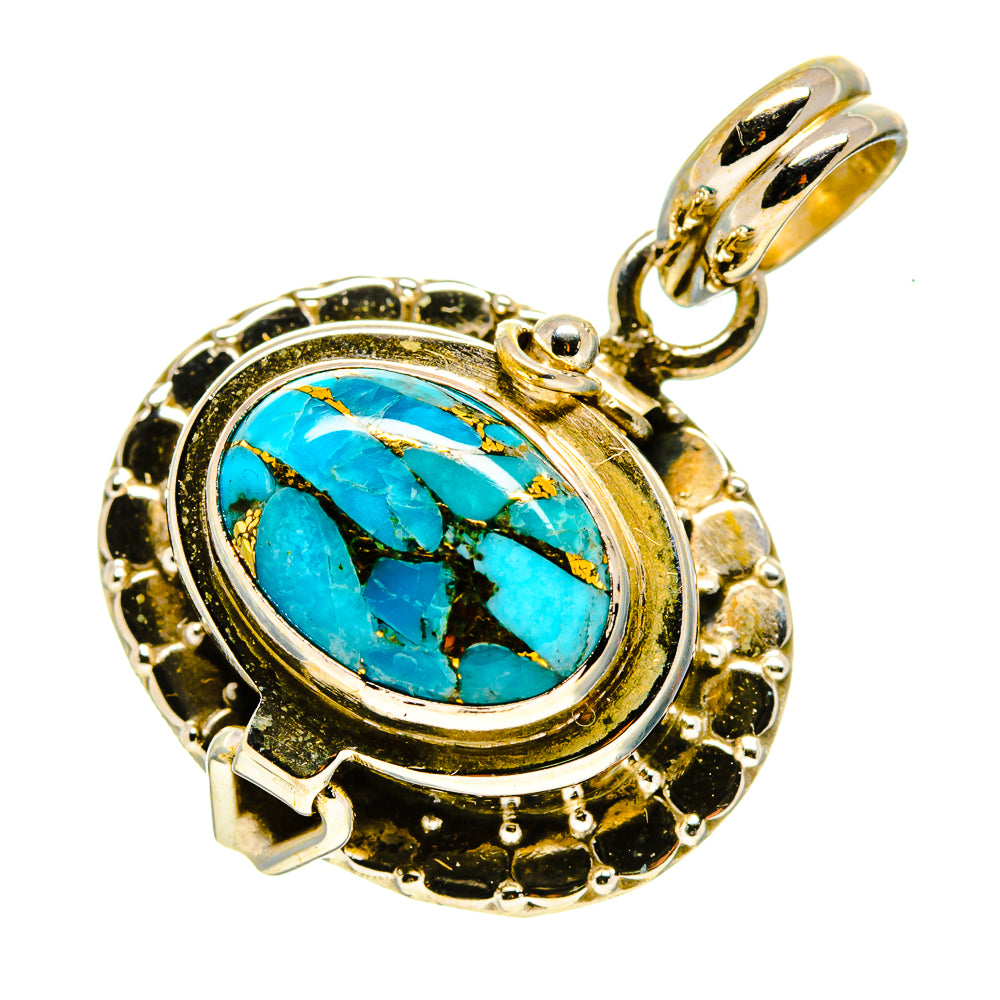 Blue Copper Composite Turquoise Pendants handcrafted by Anasilvercos - PD758710