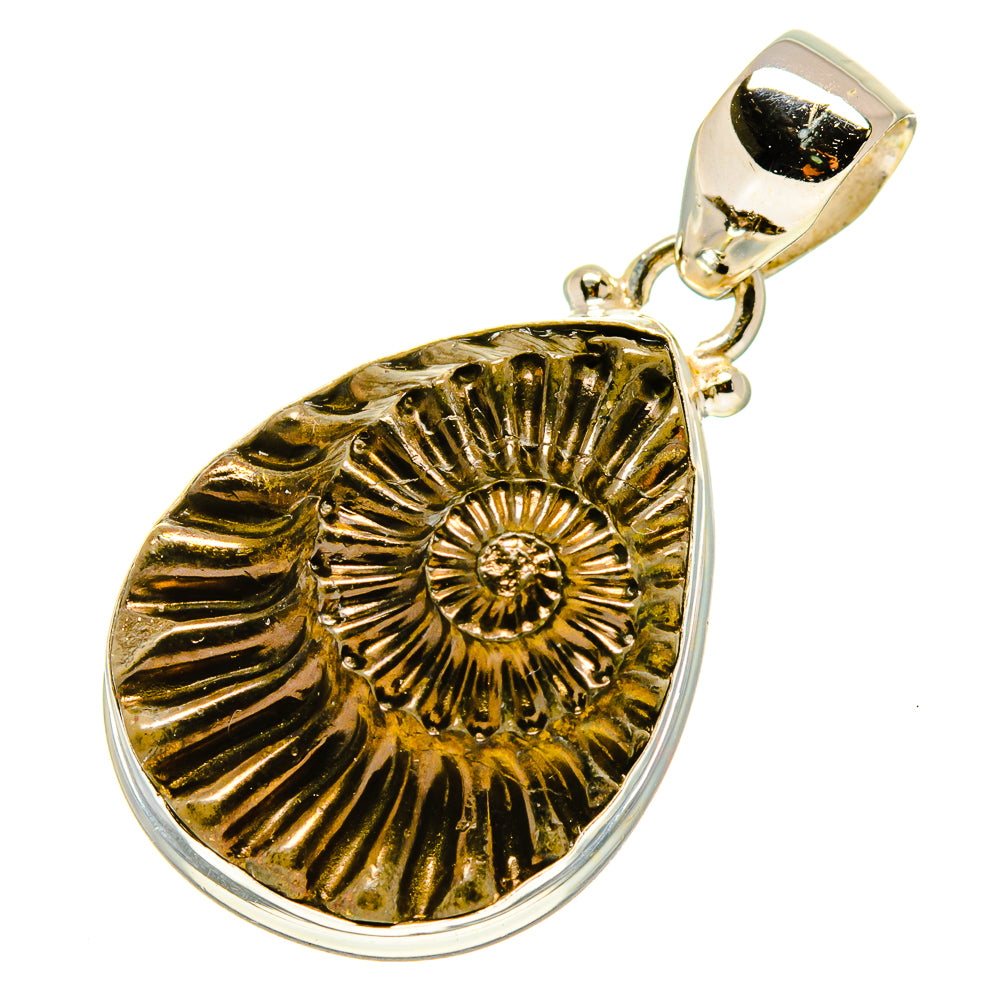 Pyrite Fossil Pendants handcrafted by Anasilvercos - PD758726