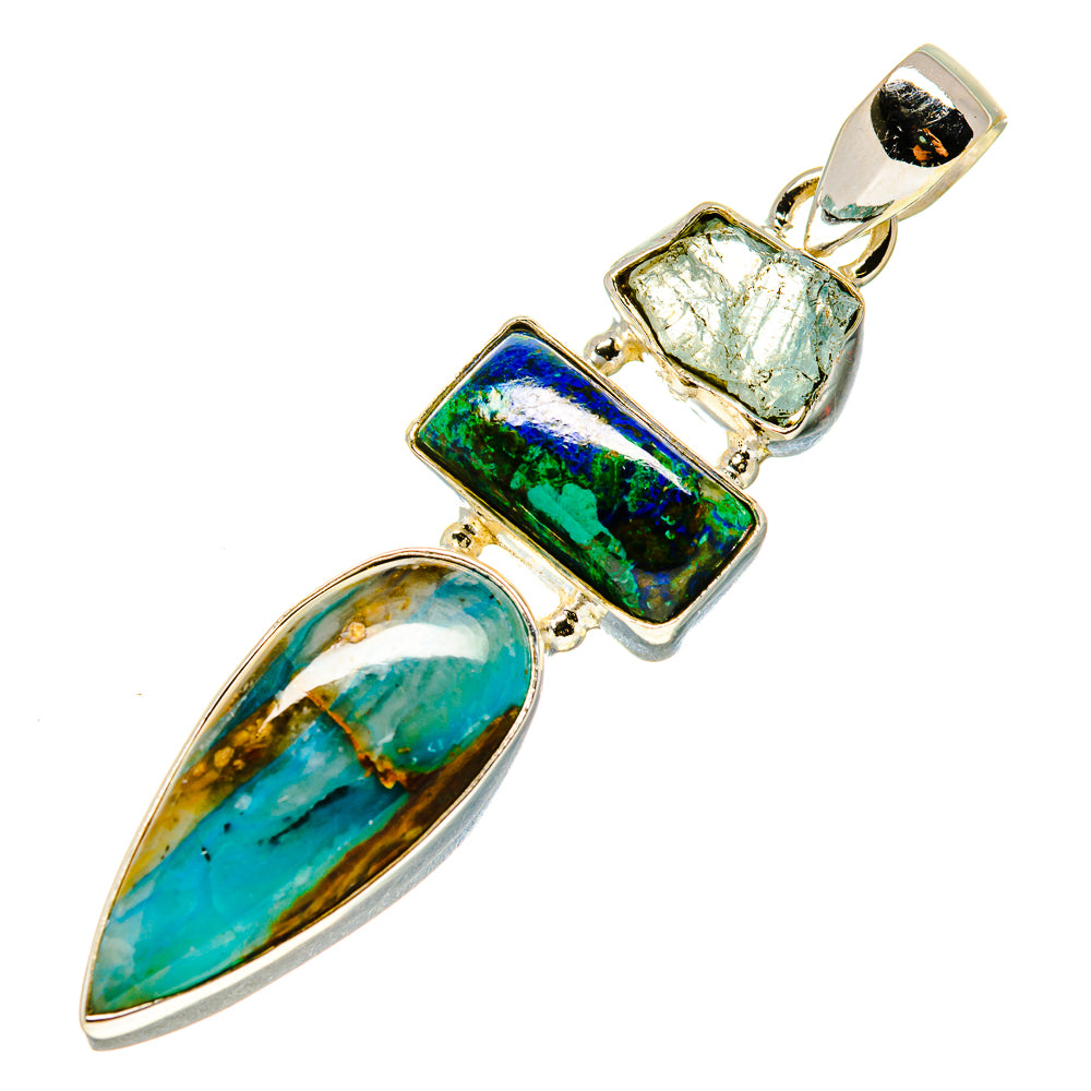 Peruvian Opal, Shattuckite, Aquamarine Pendants handcrafted by Anasilvercos - PD758730