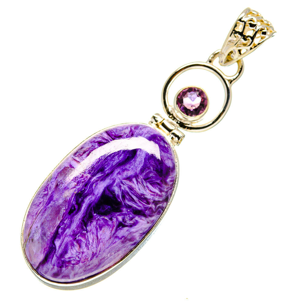 Charoite, Amethyst Pendants handcrafted by Anasilvercos - PD758737
