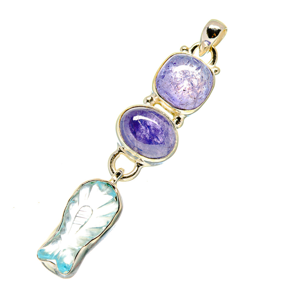Aquamarine, Tanzanite Pendants handcrafted by Anasilvercos - PD758738