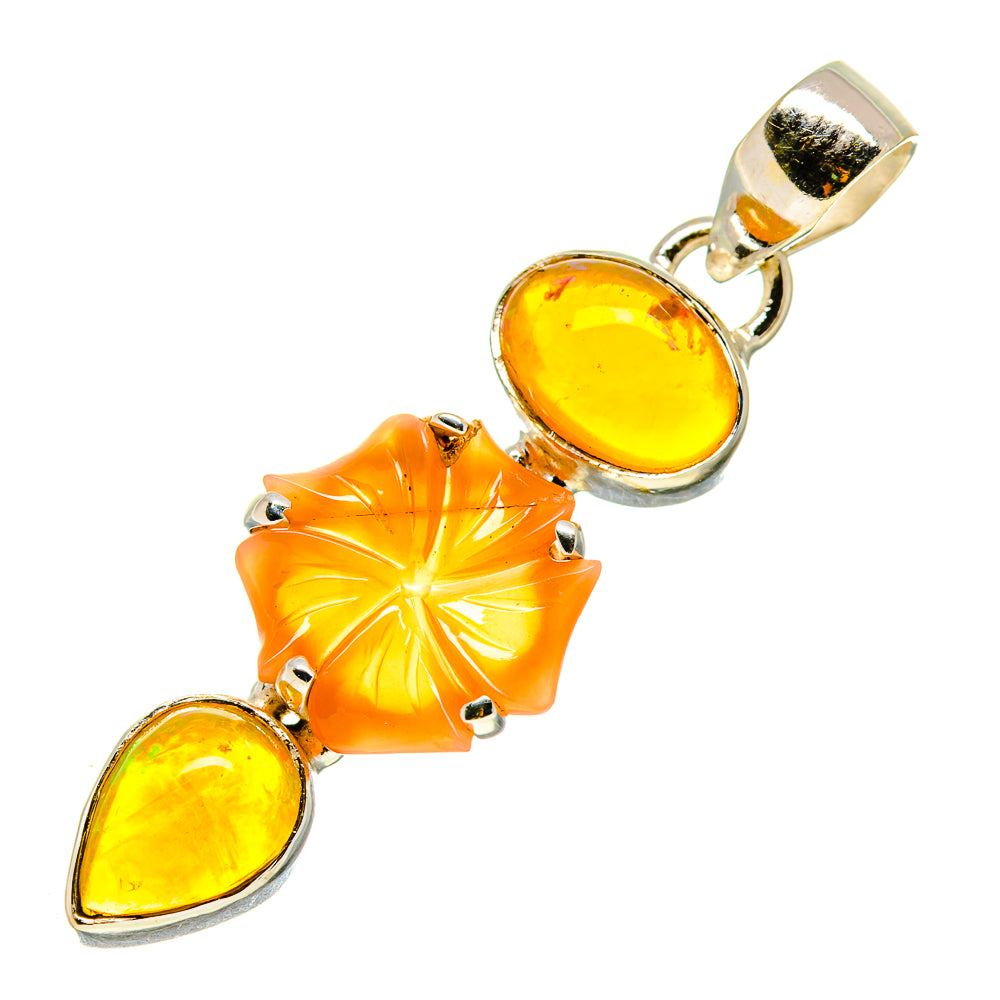 Carnelian, Ethiopian Opal Pendants handcrafted by Anasilvercos - PD758747