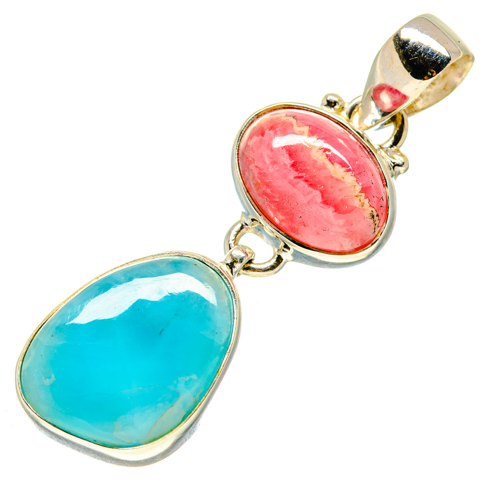 Larimar, Rhodochrosite Pendants handcrafted by Anasilvercos - PD758752