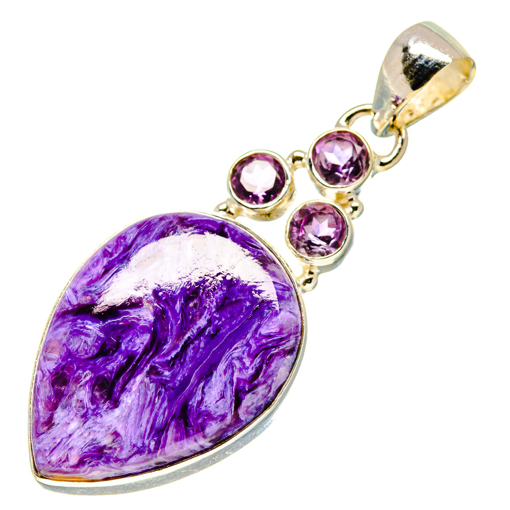 Charoite, Amethyst Pendants handcrafted by Anasilvercos - PD758755