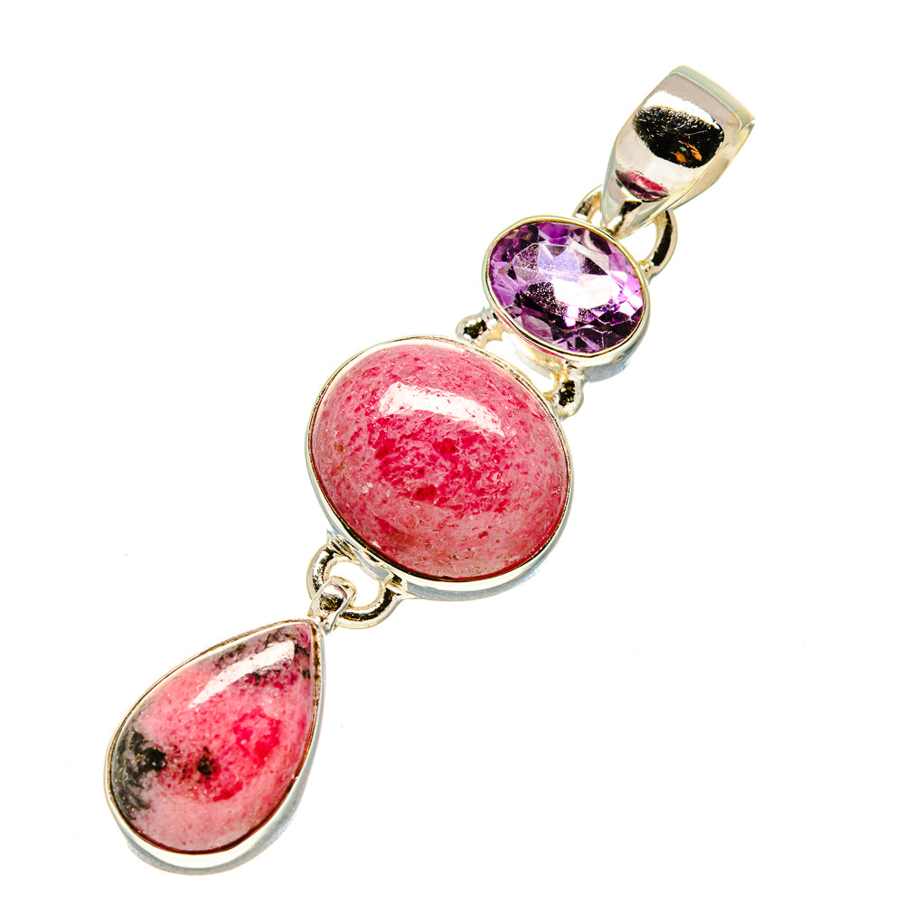 Rhodonite, Rhodochrosite, Amethyst Pendants handcrafted by Anasilvercos - PD758764