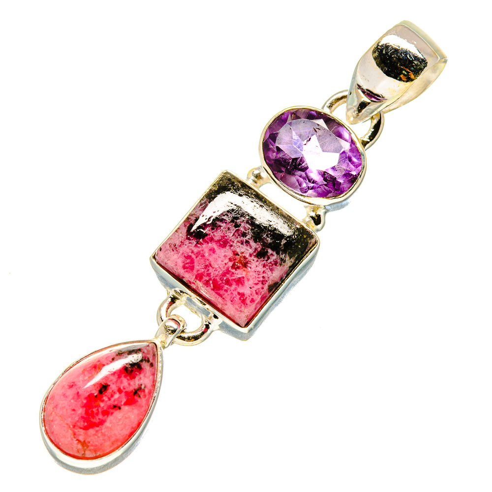Rhodonite, Amethyst Pendants handcrafted by Anasilvercos - PD758769