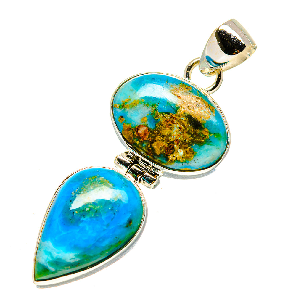 Peruvian Opal, Chrysocolla Pendants handcrafted by Anasilvercos - PD758772
