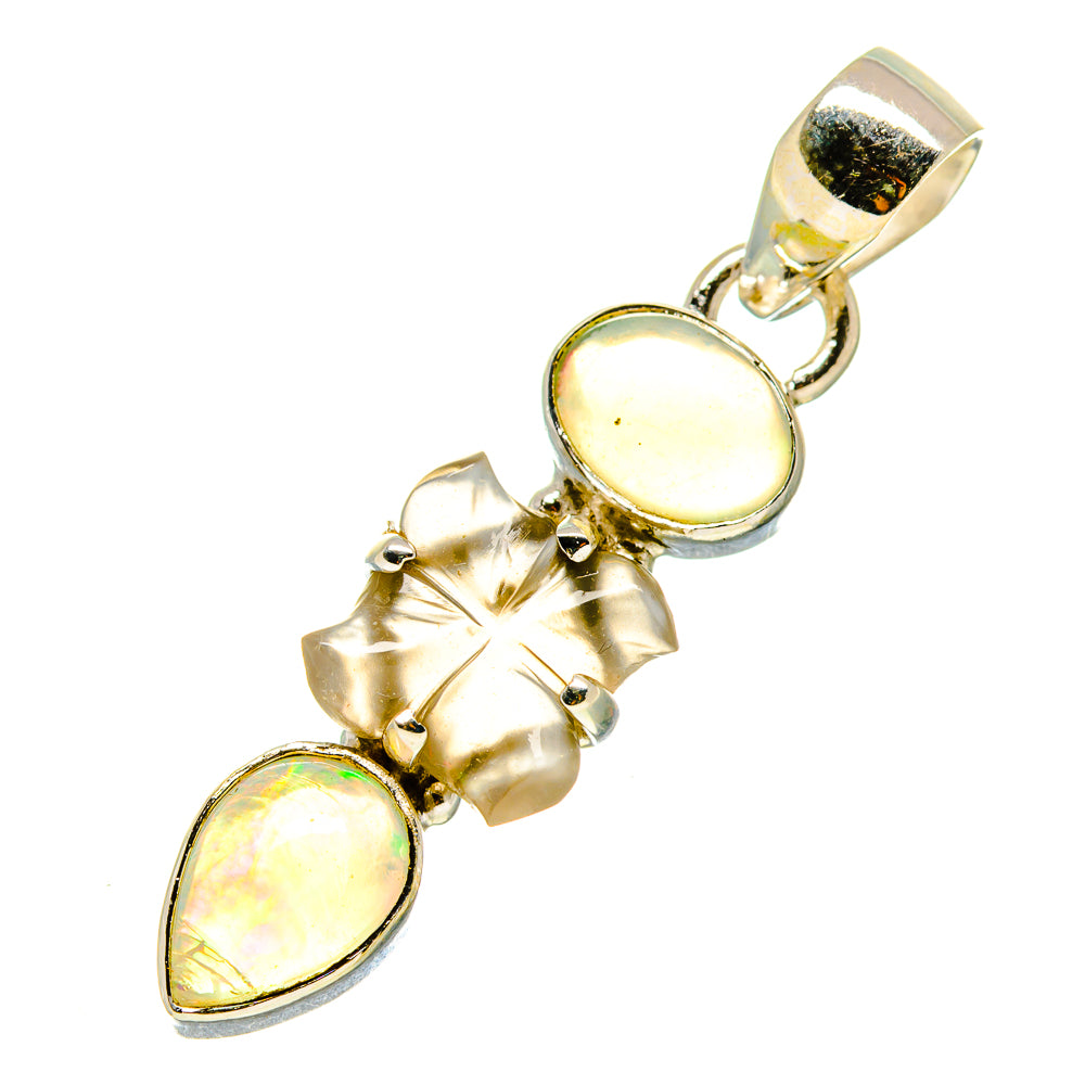 Ethiopian Opal, Moonstone Pendants handcrafted by Anasilvercos - PD758773