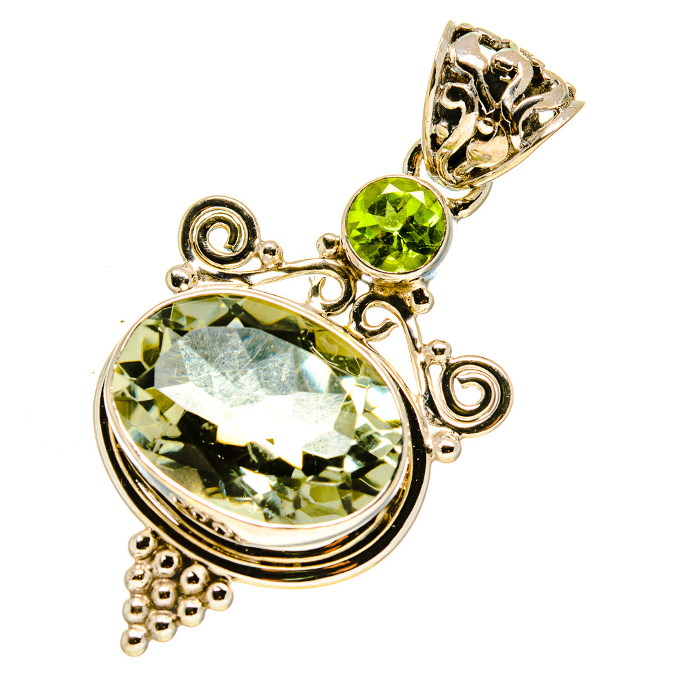 Green Amethyst, Peridot Pendants handcrafted by Anasilvercos - PD758775