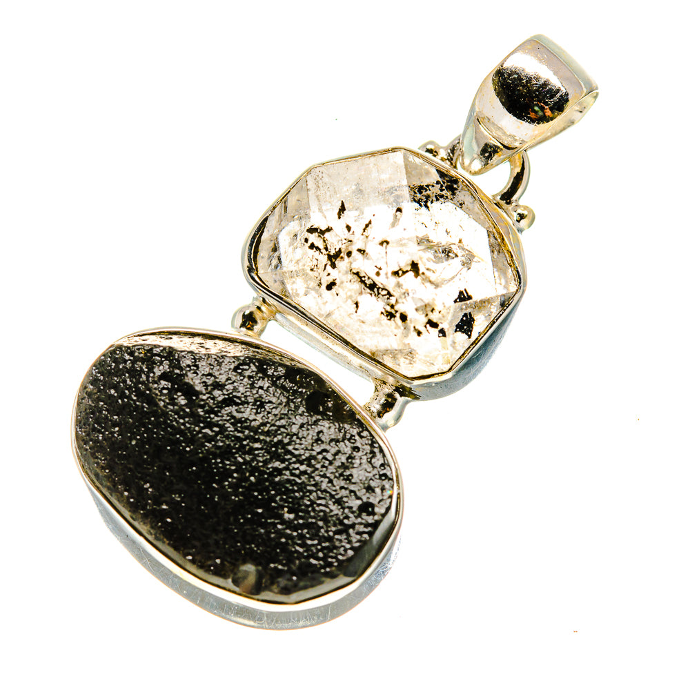 Tektite, Herkimer Diamond Pendants handcrafted by Anasilvercos - PD758790