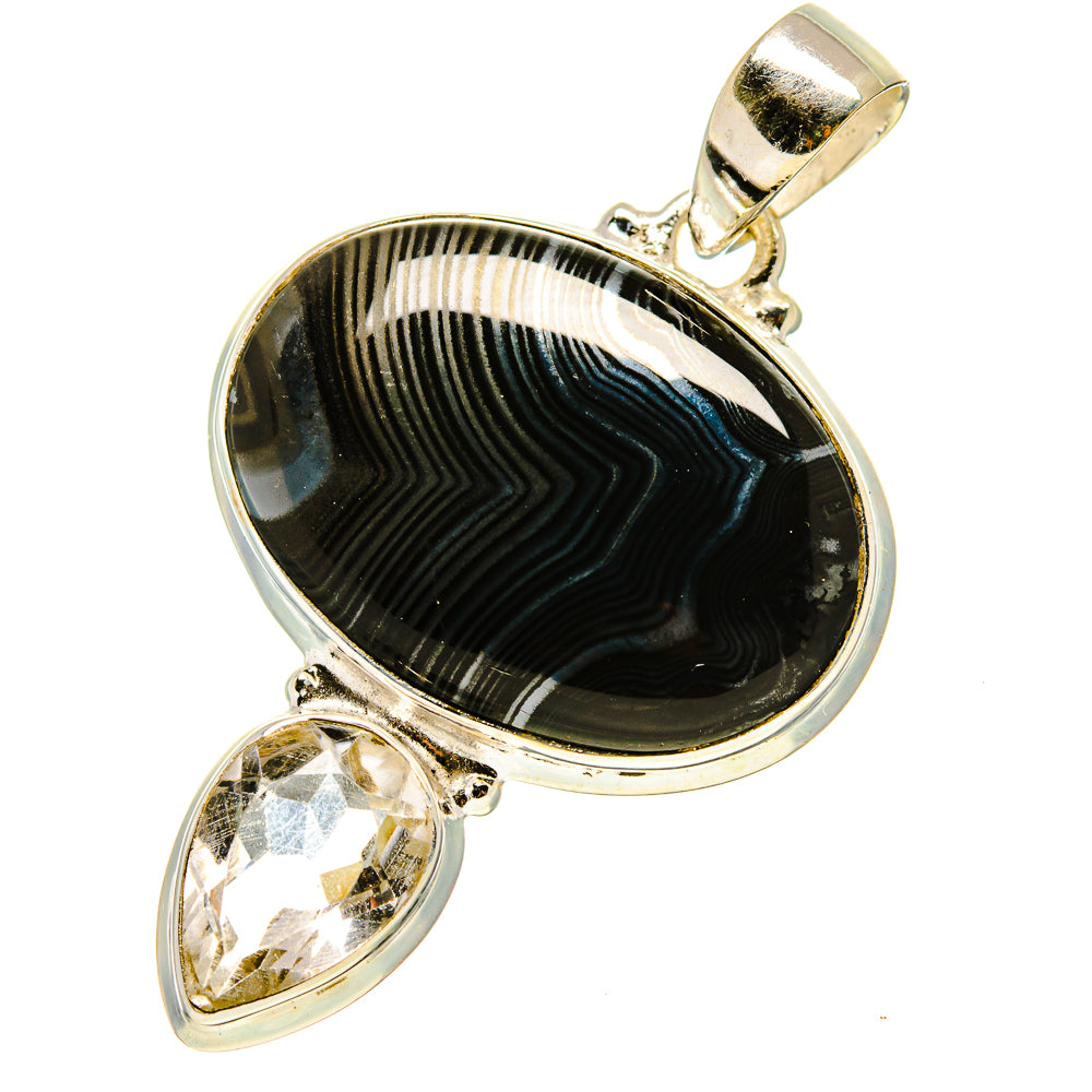 Psilomelane, White Quartz Pendants handcrafted by Anasilvercos - PD758795