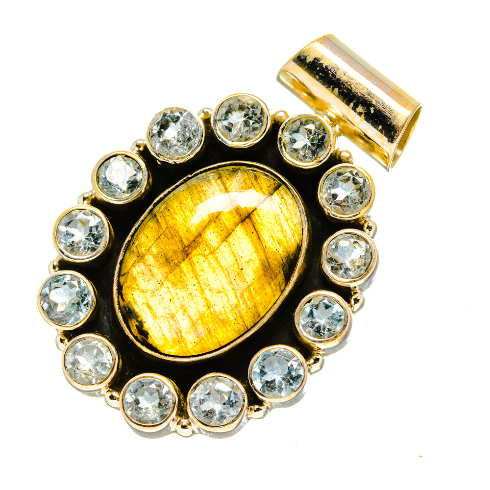 Labradorite, Blue Topaz Pendants handcrafted by Anasilvercos - PD758797