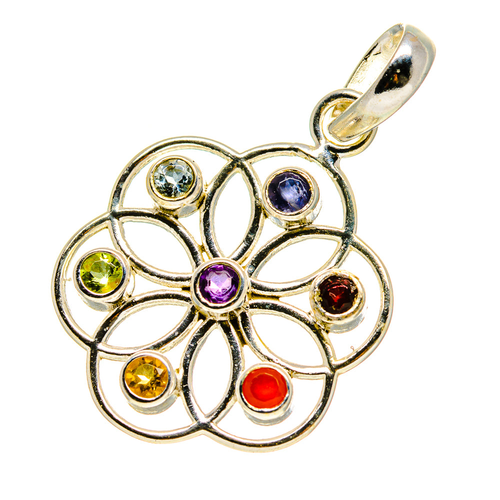 Multi-Stone Chakra Pendants handcrafted by Anasilvercos - PD758834