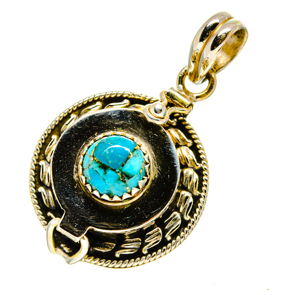 Blue Copper Composite Turquoise Pendants handcrafted by Anasilvercos - PD758839