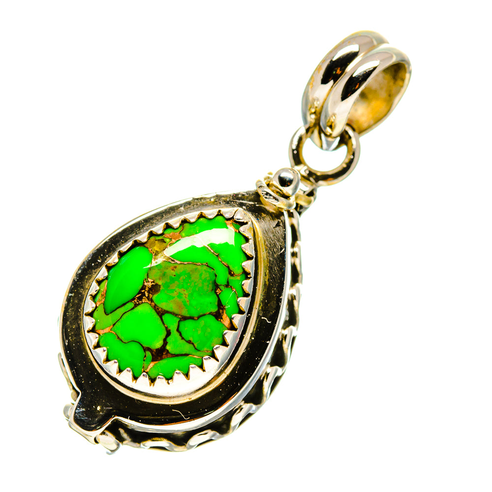 Green Copper Composite Turquoise Pendants handcrafted by Anasilvercos - PD758840