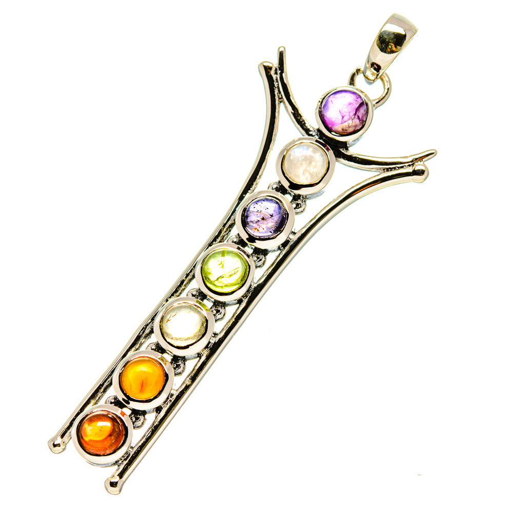 Multi-Stone Chakra Pendants handcrafted by Anasilvercos - PD758855