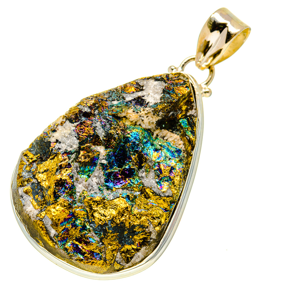 Spectro Pyrite Druzy Pendants handcrafted by Anasilvercos - PD758868
