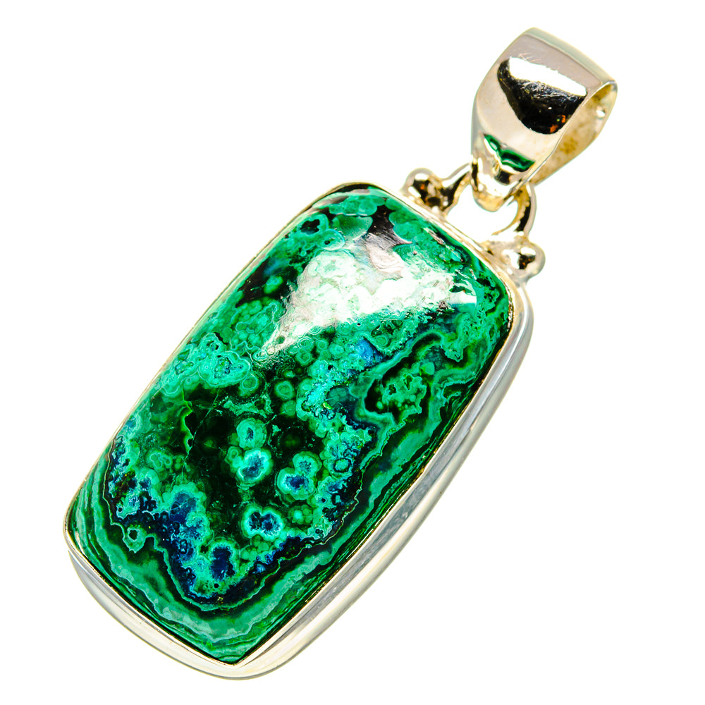 Malachite In Chrysocolla Pendants handcrafted by Anasilvercos - PD758894
