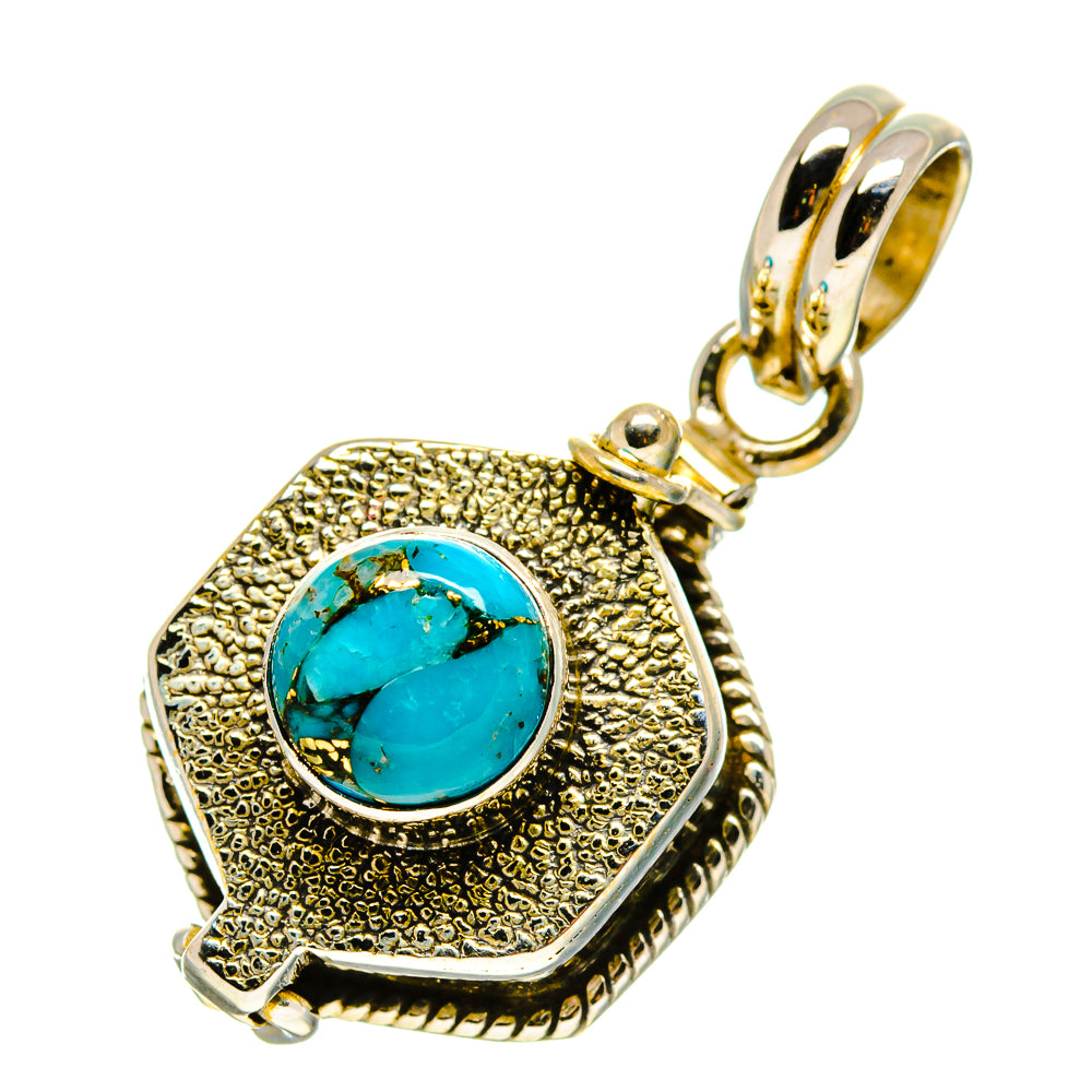 Blue Copper Composite Turquoise Pendants handcrafted by Anasilvercos - PD758930